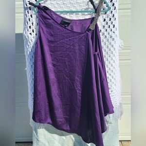 Lane Bryant Size 18/20 Purple w/Silver Chain & Rhinestone Strap Tank NWT